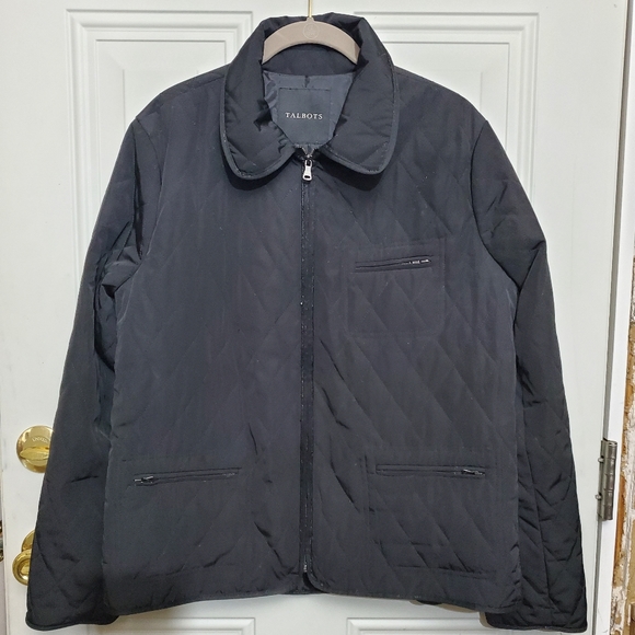 Talbots Black Quilted zip up jacket size XL - Picture 2 of 10
